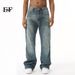 EF JEANS | 2024 New American High Street Simple Painting Slim Fit Washed Jeans Trendy Men_mkmklike.com