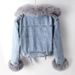Women's Clothing Trendy New Styles Autumn And Winter New Fox Fur Collar Lining Fashionable Small Denim Jacket Women's Short Top Jacket_mkmklike.com