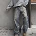Unisex High Street Straight Leg Jeans With Laser 3D Print Digital Design - Cotton Denim Pants For Men & Women_mkmklike.com