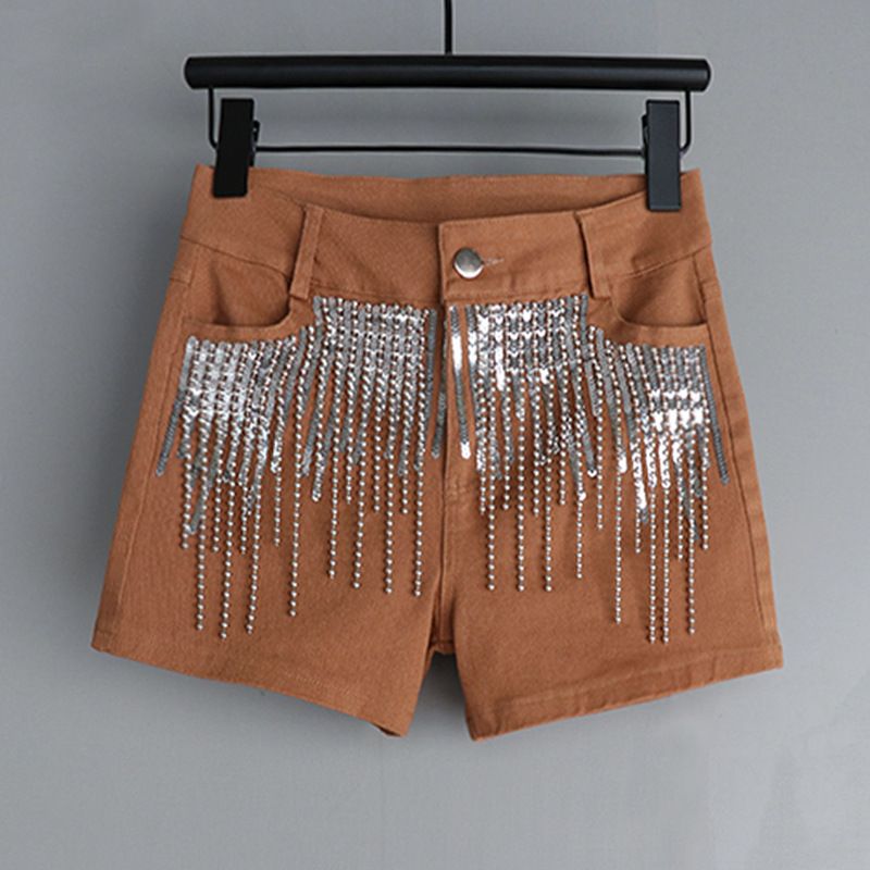 Women's Clothing Fashion Sexy Mid Waist Slim Trend Dopamine Denim Hot Pants_mkmklike.com