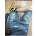 Unisex Retro Washed Design Straight Leg Cargo Denim Shorts Trendy Brand Loose Fitting Cross Border American Style Distressed_mkmklike.com