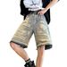 Men's Summer Casual Shorts - Ripped Hem Denim Cargo Shorts With Elastic Waist, Streetwear Fashion For Teens & Young Adults (S-3XL)_mkmklike.com