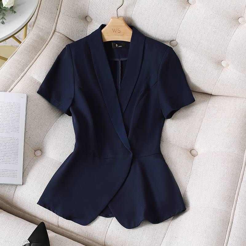 Women's Clothing Professional black suit jacket thin short sleeve temperament summer new professional suit suit lady work suit_mkmklike.com