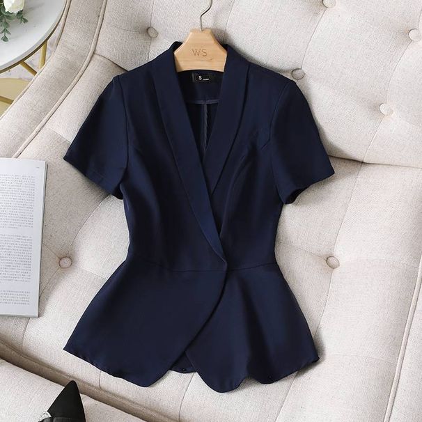 Women's Clothing Professional black suit jacket thin short sleeve temperament summer new professional suit suit lady work suit_mkmklike.com