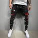 Men's Slim Fit Ripped Pants New Men's Paint Patch Jeans_mkmklike.com