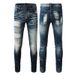Wholesale Street Style Ripped Fashion High Street Jeans Distressed Stacked Jeans_mkmklike.com