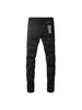 Men's Dark Streetwear Graffiti Skinny Jeans - Black Slim Fit Denim Pants With Pocket Print - Retro Hip Hop Casual Trousers For Men_mkmklike.com
