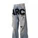 Men's Clothing Street Retro Ripped Jeans Trendy Brand Design New Loose Letter Print Straight Trousers_mkmklike.com