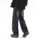 Men's Clothing Loose Fitting Straight Leg Trousers Men's Relaxed Fit Straight-Leg Jeans – Black Washed Denim With Drawstring Waist (S-3XL)_mkmklike.com