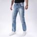 Men's Clothing Stretch Skinny Jeans Slim Fit Blue Trousers Multiple Embroidered Back Pockets Casual Denim_mkmklike.com