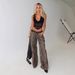 Women's Low-Waisted Straight Leg Jeans Casual Fashionable Printed Loose Fit New_mkmklike.com