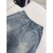 Unisex High Street Style Retro Distressed Jeans Loose Fit Slimming Straight Leg Slightly Flared Pants_mkmklike.com