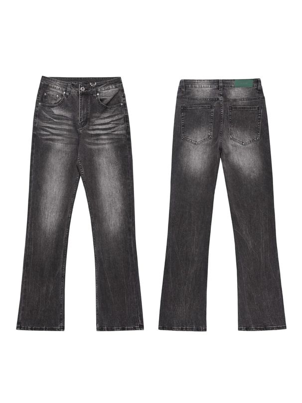 Vintage-Inspired High-Waisted Straight Denim Jeans For Men & Women - Classic Black Wash, Comfortable Fit, Multiple Sizes (S-XXXL)_mkmklike.com
