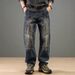 Men's Classic Retro Straight Leg Jeans – Vintage Denim Pants With Relaxed Fit (28-36, Blue Wash)_mkmklike.com