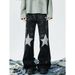 "Star-Embellished Denim Pants – Slim Straight Bootcut Jeans For Men (S-3XL, Vintage Black Wash)"_mkmklike.com