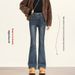 High-Quality Women's Flared Jeans 2025 Autumn/Winter High-Waisted Slight Flare Pants_mkmklike.com