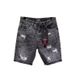 Denim Shorts Men's Instagram Summer Thin Korean Version Trendy Slim Fit Black Gray Beggar Scratch Hole Five Piece Pants_mkmklike.com