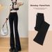 Fleece-Lined Thickened Black Pants For Women, New Autumn Winter Large Size High-Waisted Slimming And Height-Enhancing_mkmklike.com