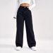 High Waist Women's Light Washed Jeans Loose Wide Leg Straight Pants Large Size Comfortable Fit Denim_mkmklike.com