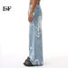EF JEANS | 2024 New American Trend Street Graffiti Fun Straight Floor Mopping Wide Leg Pants Jeans_mkmklike.com