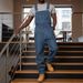 HME Men's High Street Trend Jeans Overalls Pocket Jumpsuit European American Style Cross Border TEMU SHEIN_mkmklike.com