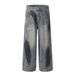 American Spray Paint Design Jeans Men's Straight Loose Cut Drape Dirty Pants Casual Ruffian Handsome Trousers_mkmklike.com