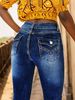 Low-Rise Embroidered Pocket Jeans For Women – Slimming Stretch Denim Pants (Dark Blue, S-XXL) | Trendy Streetwear & Casual Style_mkmklike.com