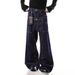 Men's Clothing Double-Waistband Raw Denim Jeans – Distressed Blue Workwear Pants With Rivets & Loose Straight Fit, Unisex Carpenter Style Trousers_mkmklike.com