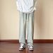 LKTM Men's Yellow Mud Dyed Washed Jeans Midweight Elastic Waist Loose Straight Leg High Street Archer0603 Trendy Brand Pants_mkmklike.com