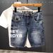 Men's Slim Fit Straight Leg Stretch Denim Shorts New Summer Style American High Street Versatile Five Point_mkmklike.com