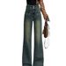 Retro Flared Fleece-lined Jeans For Women, New Autumn/winter 2024, High-waisted, Slimming, Loose-fitting, Stylish_mkmklike.com