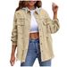K New Denim Hooded Jacket For Women, Solid Color Loose Jacket, Perforated Long Sleeved Women's Denim Shirt_mkmklike.com