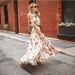 Women's dress printing big swing temperament chiffon floral slim dress_mkmklike.com