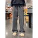Men's Heavyweight Herringbone Pattern Fleece Lined Sweatpants Autumn Winter Thick American Style Loose Knit Curved Casual Pants_mkmklike.com