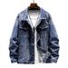 Men's 2025 New Trendy Loose Workwear European And American Street Retro Denim Jacket Spring Autumn_mkmklike.com
