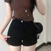 Women's Clothing Spring And Summer Black Straight Stretch Denim Shorts Dance Hip Hugging High Waist Dance Hot Pants_mkmklike.com