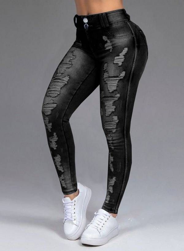 Women's Clothing Women's Jeans Ripped Slim Stretch Jeans Long Pants Women's Pants_mkmklike.com
