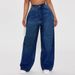 High Waist Wide Leg Flare Jeans For Women - Stretchy Denim Pants With Comfortable Fit, Deep Blue Washed Casual Trousers_mkmklike.com