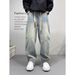 Vintage Washed Light Blue Jeans – Men’s Distressed Patchwork Straight-Leg Denim Pants (S-3XL, Summer Streetwear)_mkmklike.com