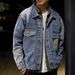 Spring And Autumn New Collar Water Washed Vintage Cowboy Jacket, Casual Loose Shoulder Fall Off Men's Coat_mkmklike.com
