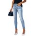 Women's Denim Slim Ripped High Stretch Denim Pants_mkmklike.com