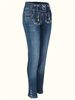 K New Retro Embroidered Jeans, Fashionable And Trendy Casual Straight Leg Pants_mkmklike.com