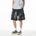 Men's Clothing Heavy Washed Distressed Denim Shorts Summer Style Ripped Color Design Casual Loose Pleated Shorts_mkmklike.com