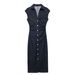 Women's Clothing Midi Slim Shirt Dress_mkmklike.com