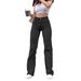 Women's Clothing Classic Straight Leg Jeans - Soft Stretch Mid Rise Casual Pants In 6 Colors (XS-XL)_mkmklike.com
