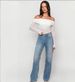 Women's Stamped Rhinestone Wide Leg Jeans – Fashionable Straight Denim Pants With Crystal Accents (Bluish/Light Blue) – Sizes XS-4XL_mkmklike.com