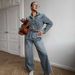 Women's Light Blue Denim Jumpsuit – Slim Fit Overalls With Long Sleeves | Vintage Washed Romper For Casual & Streetwear_mkmklike.com
