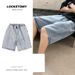 LKTM Men's Trendy Denim Shorts Summer New Elastic Waist Light Color Loose Straight Leg Five Point Archer0603_mkmklike.com