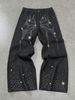 Harajuku Hip Hop Jeans – Studded Distressed Denim Pants With Drawstring, Loose Straight-Leg Unisex Style_mkmklike.com