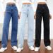 Women's High-Waisted Slim Fit Straight Leg Jeans Spring/Summer Wide Leg Trousers Loose Wide Leg Jeans_mkmklike.com